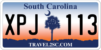 SC license plate XPJ113
