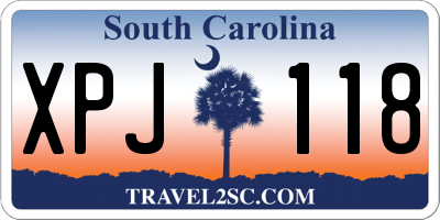 SC license plate XPJ118