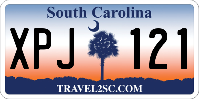 SC license plate XPJ121