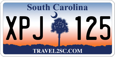 SC license plate XPJ125