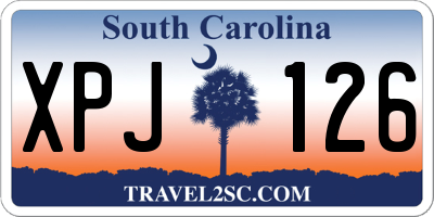 SC license plate XPJ126