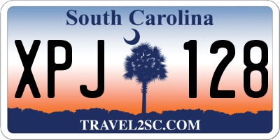 SC license plate XPJ128