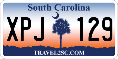 SC license plate XPJ129