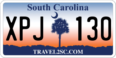 SC license plate XPJ130