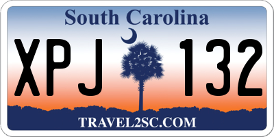 SC license plate XPJ132