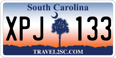 SC license plate XPJ133