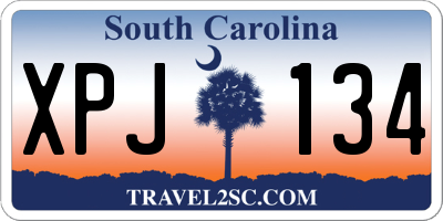SC license plate XPJ134