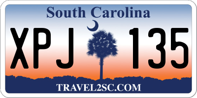 SC license plate XPJ135