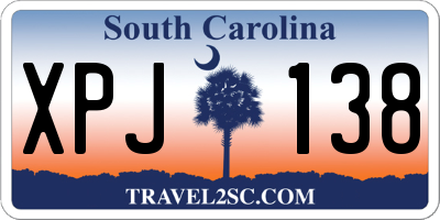 SC license plate XPJ138