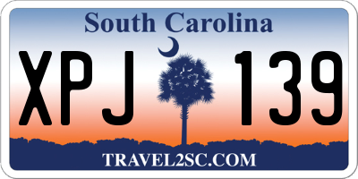 SC license plate XPJ139
