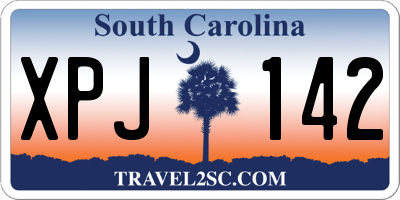 SC license plate XPJ142