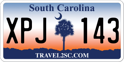 SC license plate XPJ143