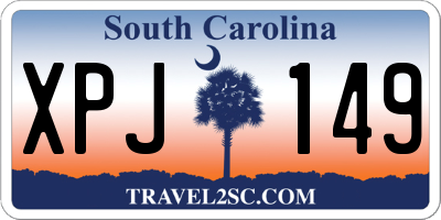 SC license plate XPJ149