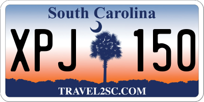 SC license plate XPJ150