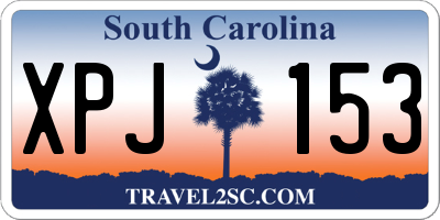 SC license plate XPJ153