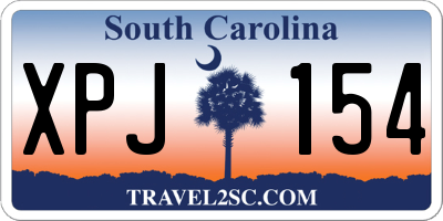 SC license plate XPJ154
