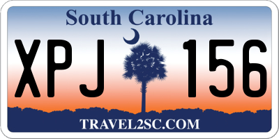SC license plate XPJ156