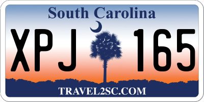 SC license plate XPJ165