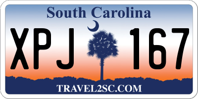 SC license plate XPJ167