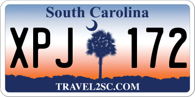 SC license plate XPJ172
