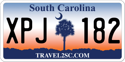 SC license plate XPJ182
