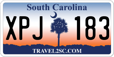 SC license plate XPJ183