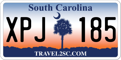 SC license plate XPJ185