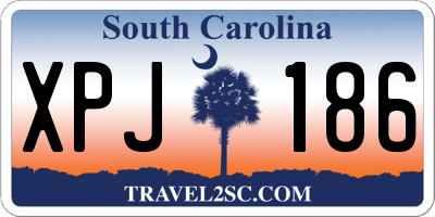 SC license plate XPJ186