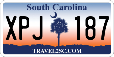 SC license plate XPJ187