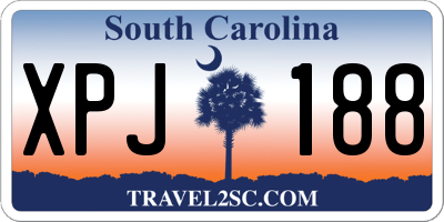 SC license plate XPJ188