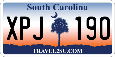 SC license plate XPJ190