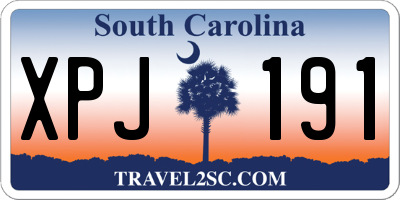 SC license plate XPJ191