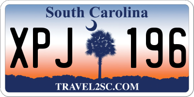 SC license plate XPJ196