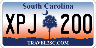 SC license plate XPJ200