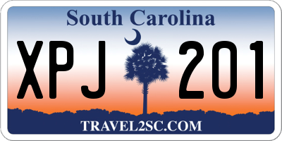 SC license plate XPJ201