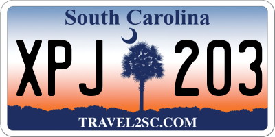 SC license plate XPJ203