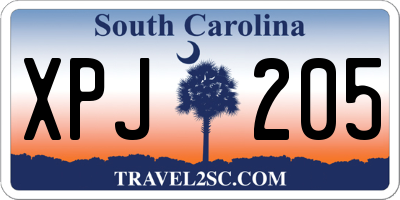 SC license plate XPJ205