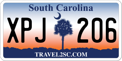 SC license plate XPJ206