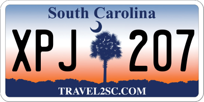 SC license plate XPJ207