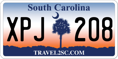 SC license plate XPJ208