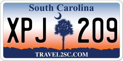 SC license plate XPJ209
