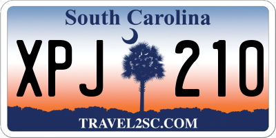 SC license plate XPJ210