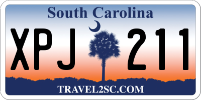 SC license plate XPJ211