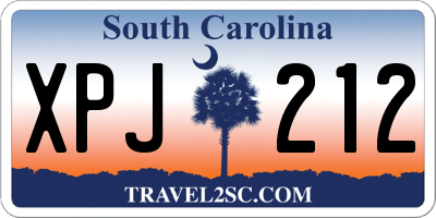 SC license plate XPJ212
