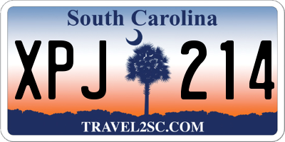 SC license plate XPJ214