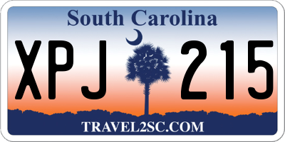 SC license plate XPJ215