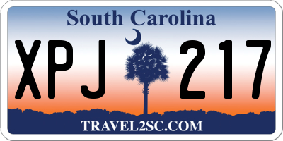 SC license plate XPJ217