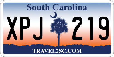 SC license plate XPJ219