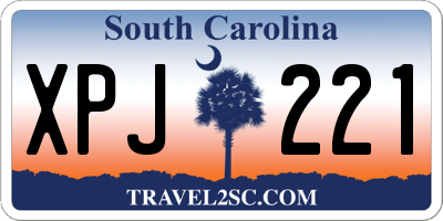 SC license plate XPJ221