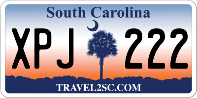 SC license plate XPJ222